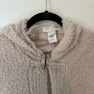 Barefoot Dreams Plush Hooded Poncho in Cream